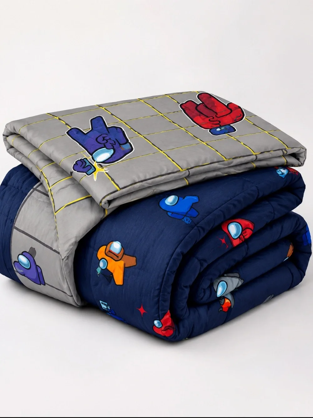 Reversible Space Crew Comforter - Navy & Gray